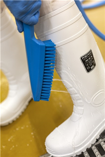 Perie de mana cu distributie de apa 330 mm, peri duri, Vikan, albastru