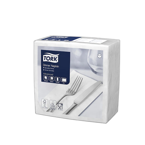 Servetele de masa Dinner impaturite 1/8 - 39 x 39 cm, Tork, alb