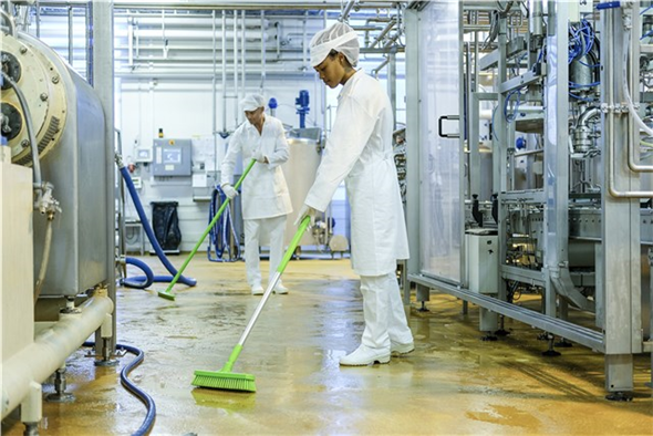 Perie curatare pereti si podele, 305 mm, peri duri, Vikan, roz