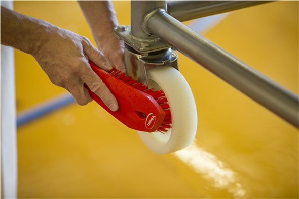 Perie de mana L, peri duri, 200 mm, Vikan, roz