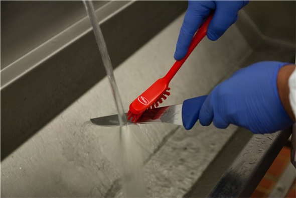 Perie pentru curatat vesela 290 mm, peri medii, Vikan, verde