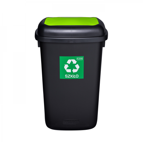 Cos de gunoi pentru colectare selectiva Quatro 90 L, verde - Plafor