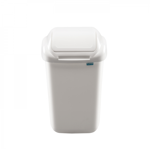 Cos de gunoi cu capac 15 L standard, alb - Plafor