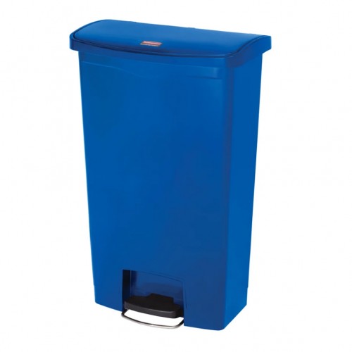Container Slim Jim cu pedala in fata 68 L, albastru - Rubbermaid