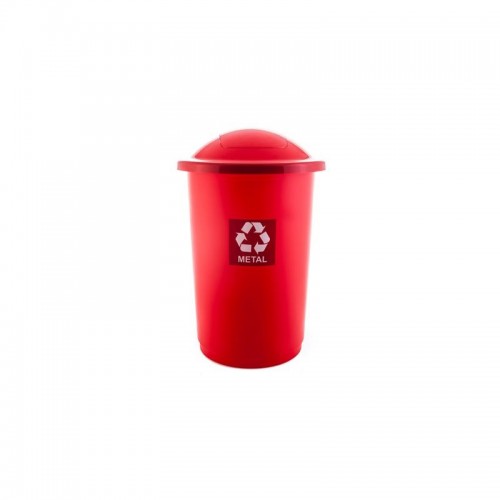 Cos de gunoi pentru colectare selectiva TopBin 50 L, rosu - Plafor