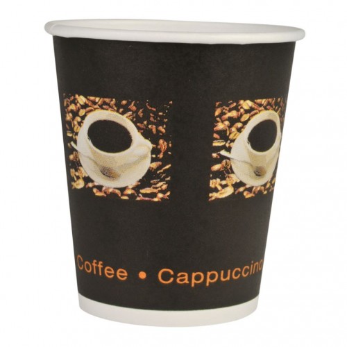 Pahare biodegradabile din carton pentru cafea Abena Gastro Coffee Beans Ø8cm, 28 cl 8 Oz - Abena