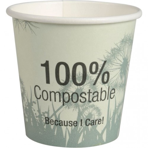 Pahare biodegradabile din carton pentru cafea Abena Gastro Dandelion 6.4cm, Ø6.2cm, 10 cl 4 Oz - Abena