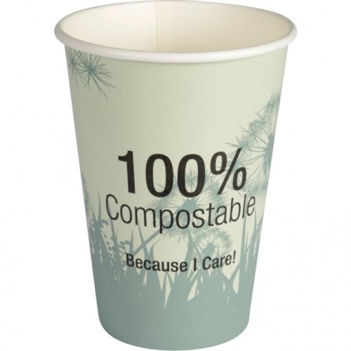 Pahare biodegradabile din carton pentru cafea Abena Gastro Dandelion 9.2cm, Ø7cm, 18 cl - Abena