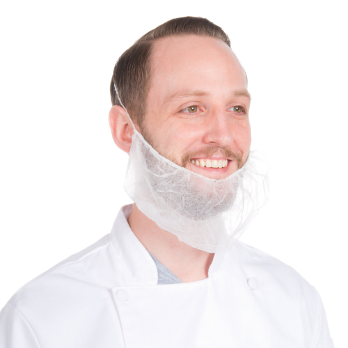 Protectie barba cu banda elastica, alba - Global Food