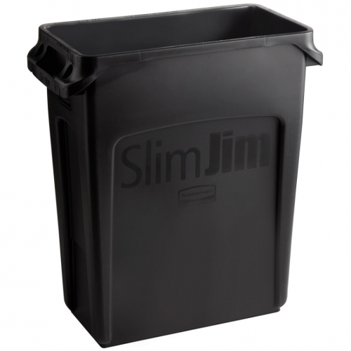 Container Slim Jim cu canale de ventilare 60 L, negru - Rubbermaid