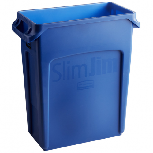 Container Slim Jim cu canale de ventilare 60 L, albastru - Rubbermaid