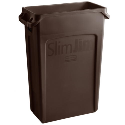 Container Slim Jim cu canale de ventilare 87 L, maro - Rubbermaid