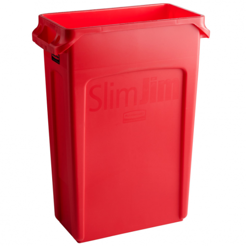 Container Slim Jim cu canale de ventilare 87 L, rosu - Rubbermaid