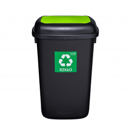 Cos de gunoi pentru colectare selectiva Quatro 90 L, verde - Plafor