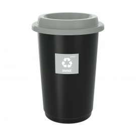 Cos de gunoi pentru colectare selectiva EcoBin 50 L, gri - Plafor