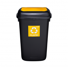 Cos de gunoi pentru colectare selectiva Quatro 90 L, galben - Plafor
