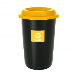 Cos de gunoi pentru colectare selectiva EcoBin 50 L, galben - Plafor