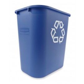 Cos gunoi reciclare deseuri rectangular 26.6 L, albastru - Rubbermaid