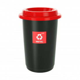 Cos de gunoi pentru colectare selectiva EcoBin 50 L, rosu - Plafor