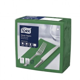 Servetele de masa Dinner impaturite 1/8 - 39 x 39 cm, verde - Tork