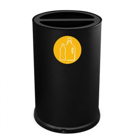 Container pentru colectarea selectiva a deseurilor, 2 compartimente, 100L, negru - Marcheselli