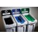 Statie reciclare Slim Jim - 3 containere cu capace (negru/albastru/verde) - Rubbermaid