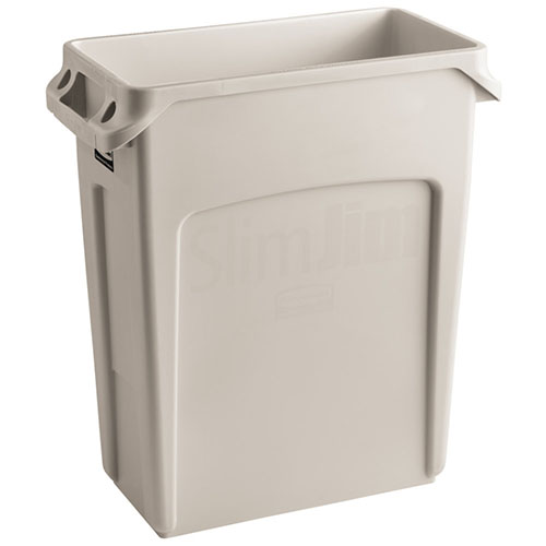 Container Slim Jim cu canale de ventilare 60 L, crem - Rubbermaid, bej
