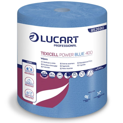 Lavete pe rola din airlaid, Texicell Power Blue 400 - Lucart