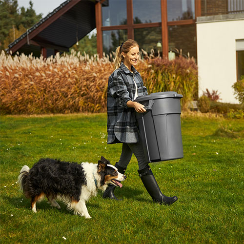 Capac pentru container mare rotund Titan 120L, Rothopro, galben