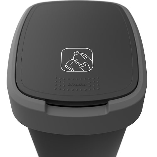 Cos gunoi cu capac batant Twist 50L, Rothopro, gri