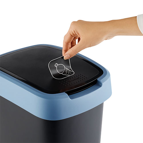 Cos gunoi cu capac batant Twist 50L, Rothopro, gri