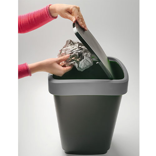 Cos gunoi cu capac batant Twist 50L, Rothopro, gri