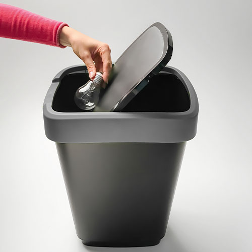 Cos gunoi cu capac batant Twist 50L, Rothopro, gri