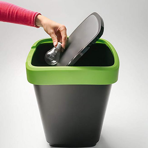 Cos gunoi mare cu capac batant Twist Premium 50L, Rothopro, galben