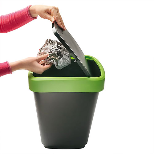 Cos gunoi mare cu capac batant Twist Premium 50L, Rothopro, galben