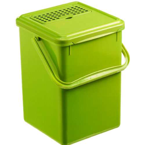 Cos gunoi menajer/organic cu filtru impotriva mirosului Bio 9,7L, verde - Rothopro