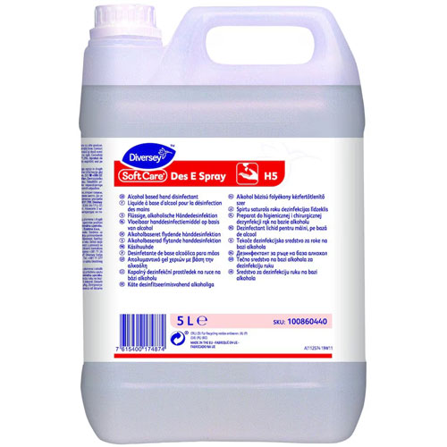 Soft Care Des E Spray H5 - Dezinfectant pentru maini, pe baza de alcool, 5L - Diversey
