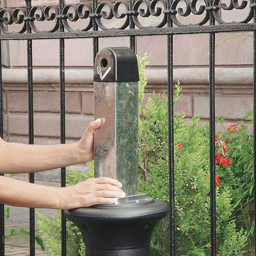 Scrumiera galvanizata GroundsKeeper Tuscan, neagra - Rubbermaid