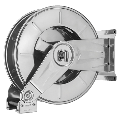 Tambur retractabil din inox pentru furtun gaz 35 m, 2 x 8 mm - Ramex